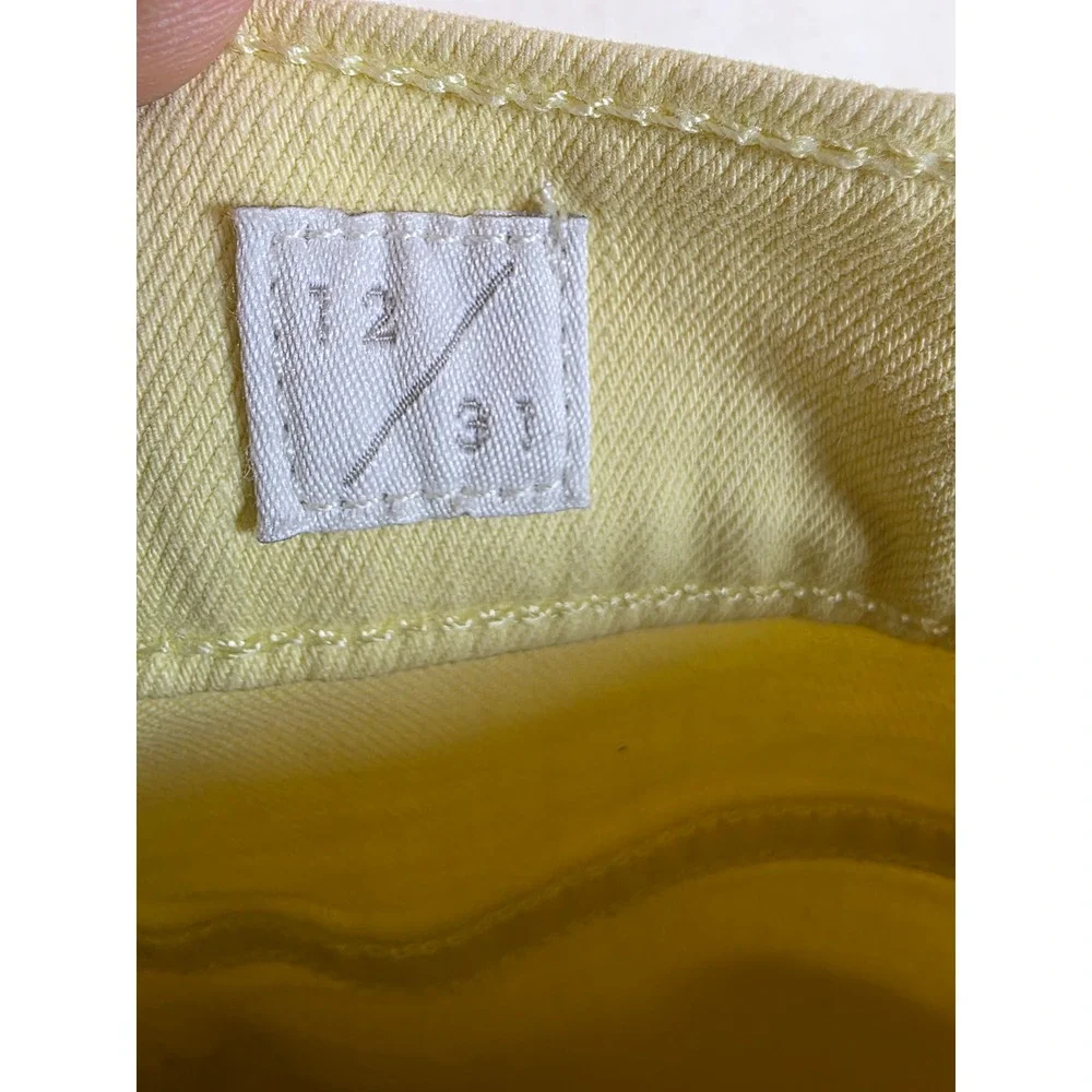 Lucky Brand Ava Crop Jeans‎ Yellow Mid Rise Size 12 31 7WP10518 Womens Denim